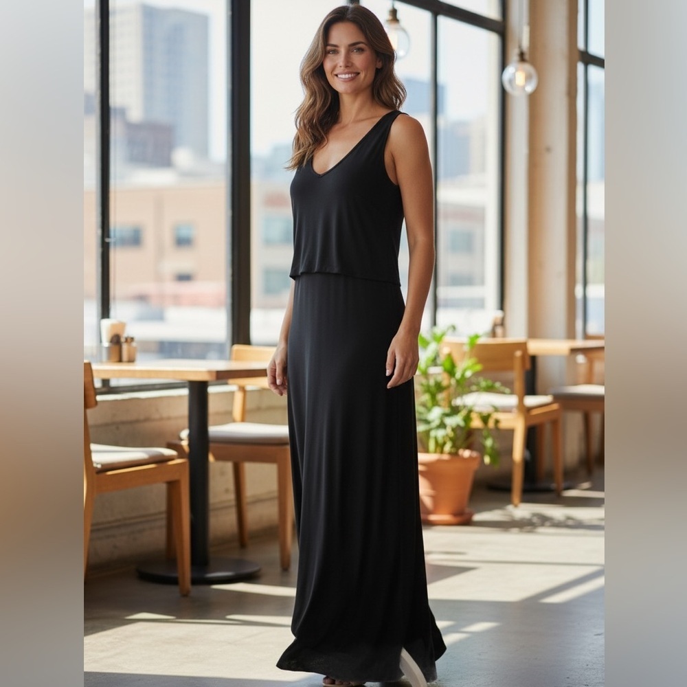 Boston proper maxi black dressy dress, xs